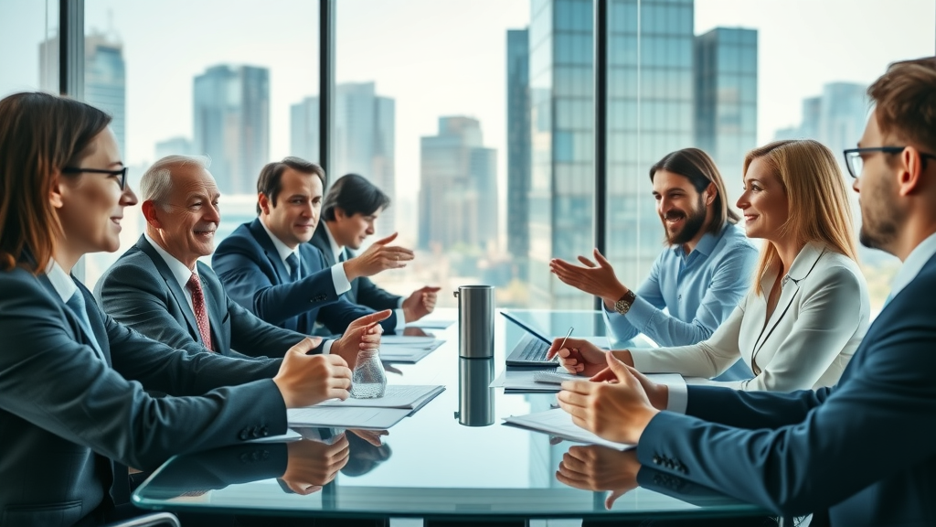 executive advisory group business leaders collaborative boardroom skyline